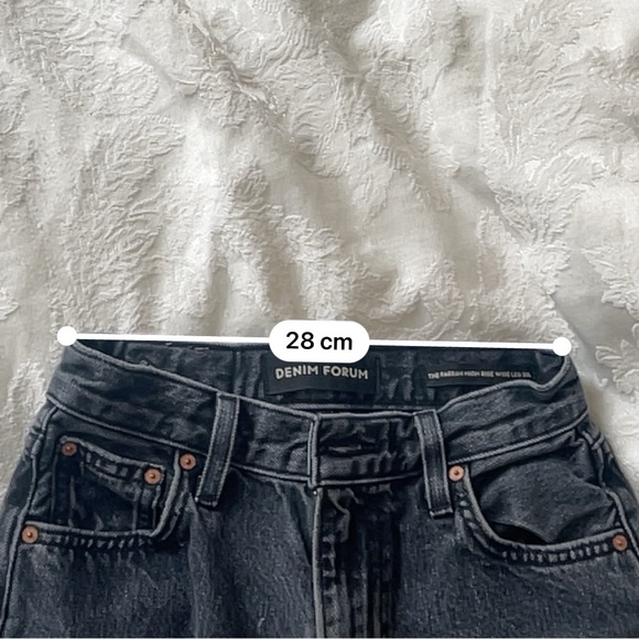 Denim Forum The Farrah Hi-Rise Wide Jean in eyeliner black - size 23 - Picture 12 of 12